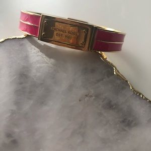 Michael Kors fuschia and gold bracelet